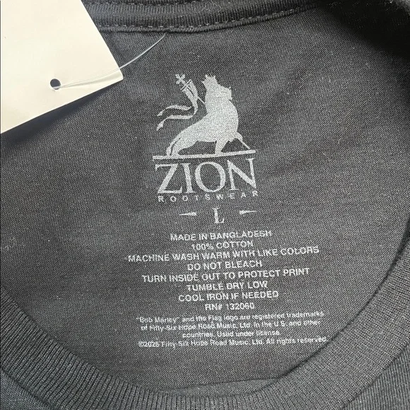 Bob Marley Zion Rootswear Official Graphic T-Shirt - Black Var Sizes | NWT - Picture 3 of 3